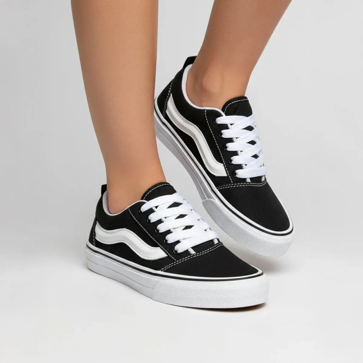 Tênis Casual Sola Reta Acolchoado Confort Cadarço Grosso